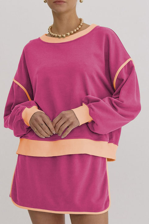 'Beryl' Round Neck Top and Skort Set - Celes Fashion